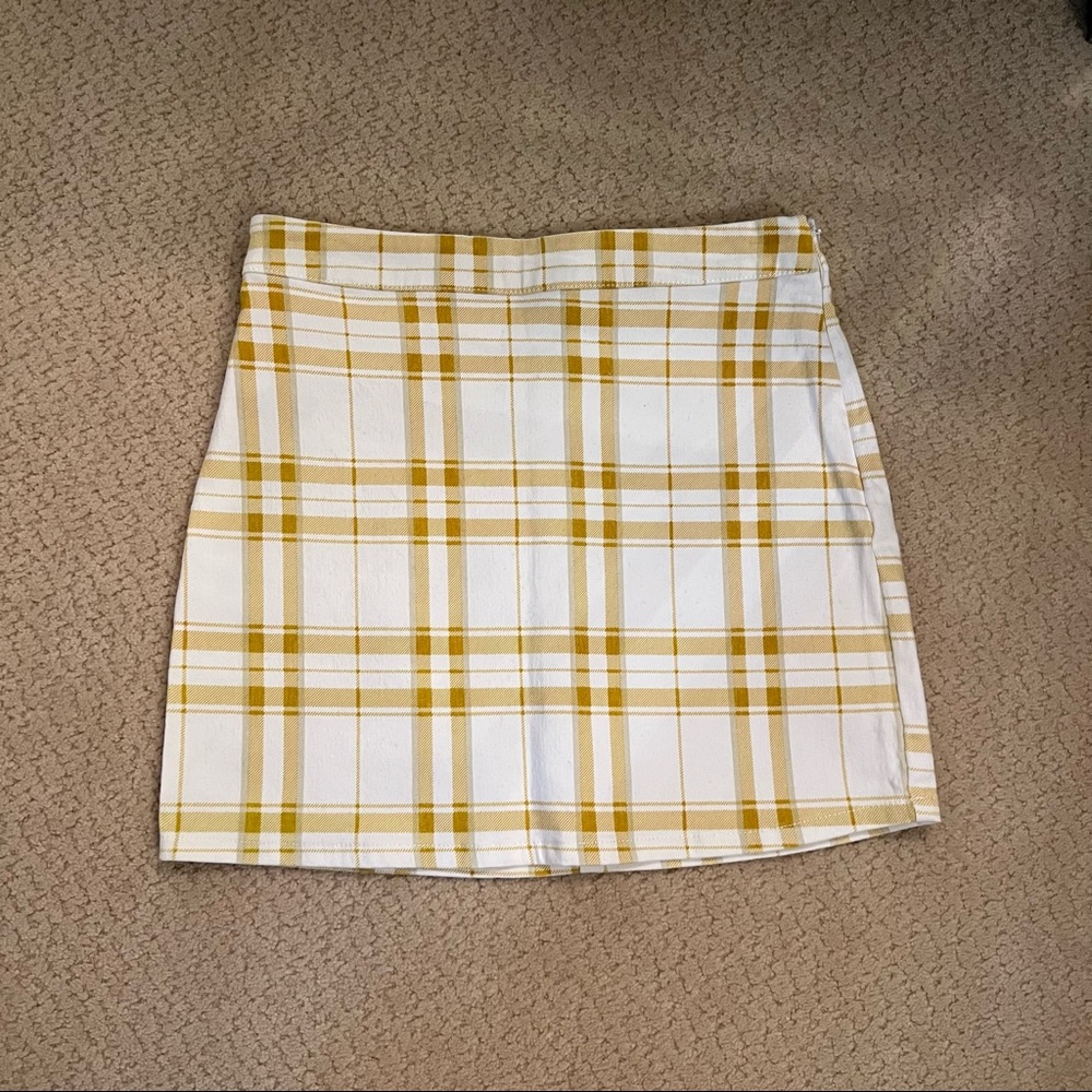 Yellow Plaid Mini Skirt